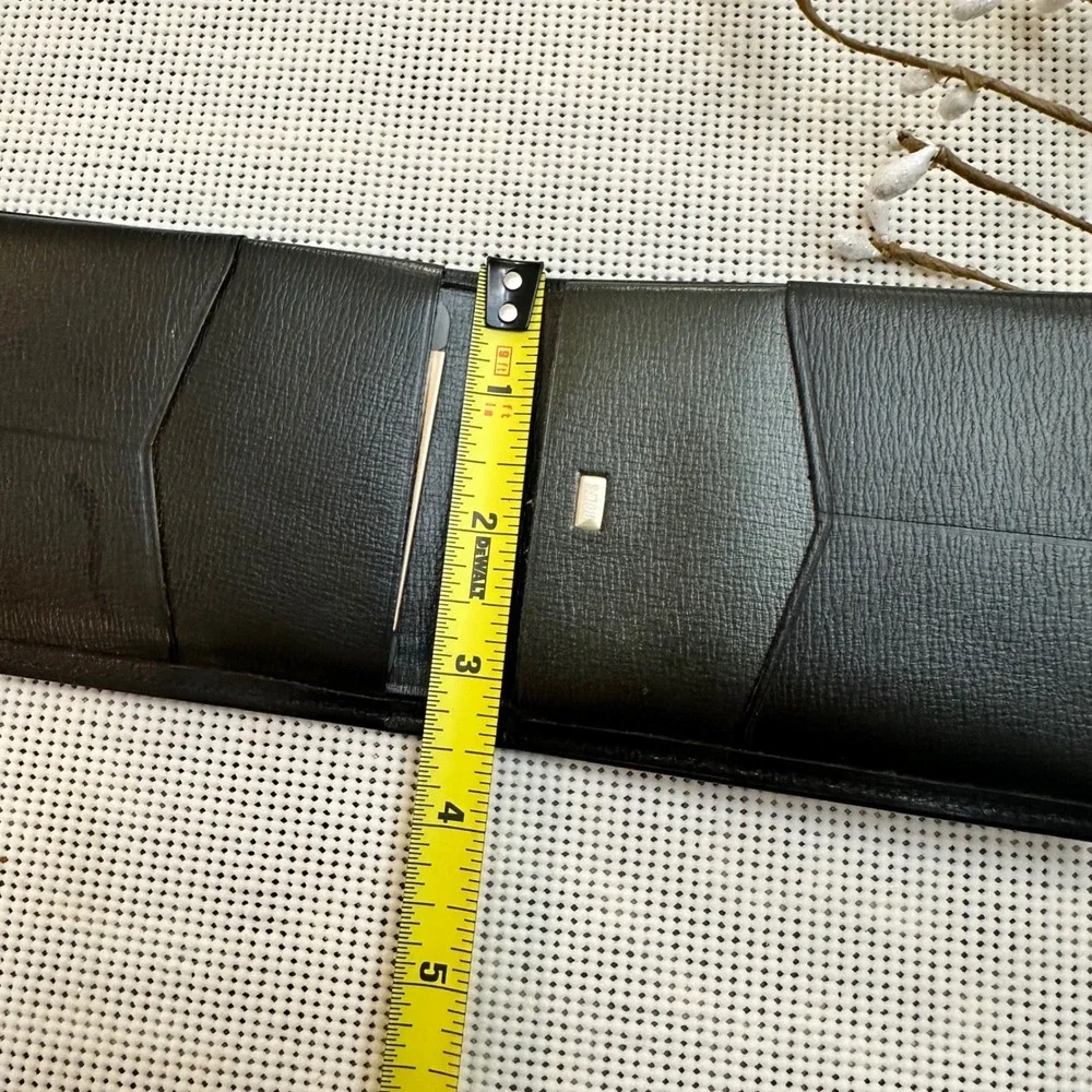 Rolfs Vintage Bi- Fold Black Textured Cowhide Leather Wallet Bills Card Mens NEW